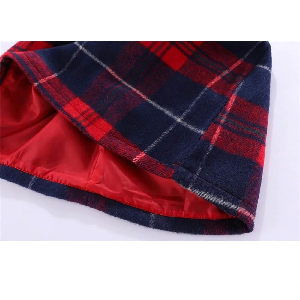 Plaid Holiday Girls Dresses - Faux Wool Sleeveless - Picture 6 of 6